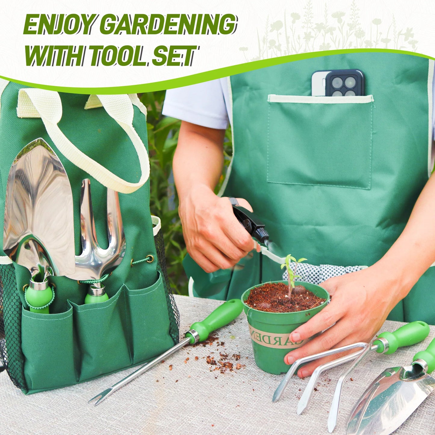 11pcs Garden Tool Set | Gardening Tools With Organizer HandBag, Ideal For Digging Planting Pruning - Quick and EZ Shop