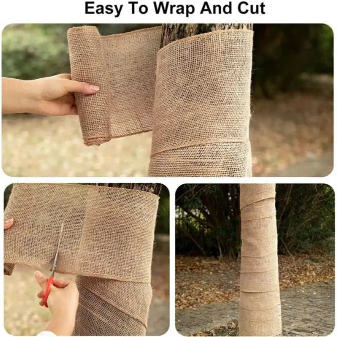 45 in. x 15 ft. Gardening Burlap Roll - Natural Burlap Fabric for Weed Barrier, Tree Wrap, Plant Cover