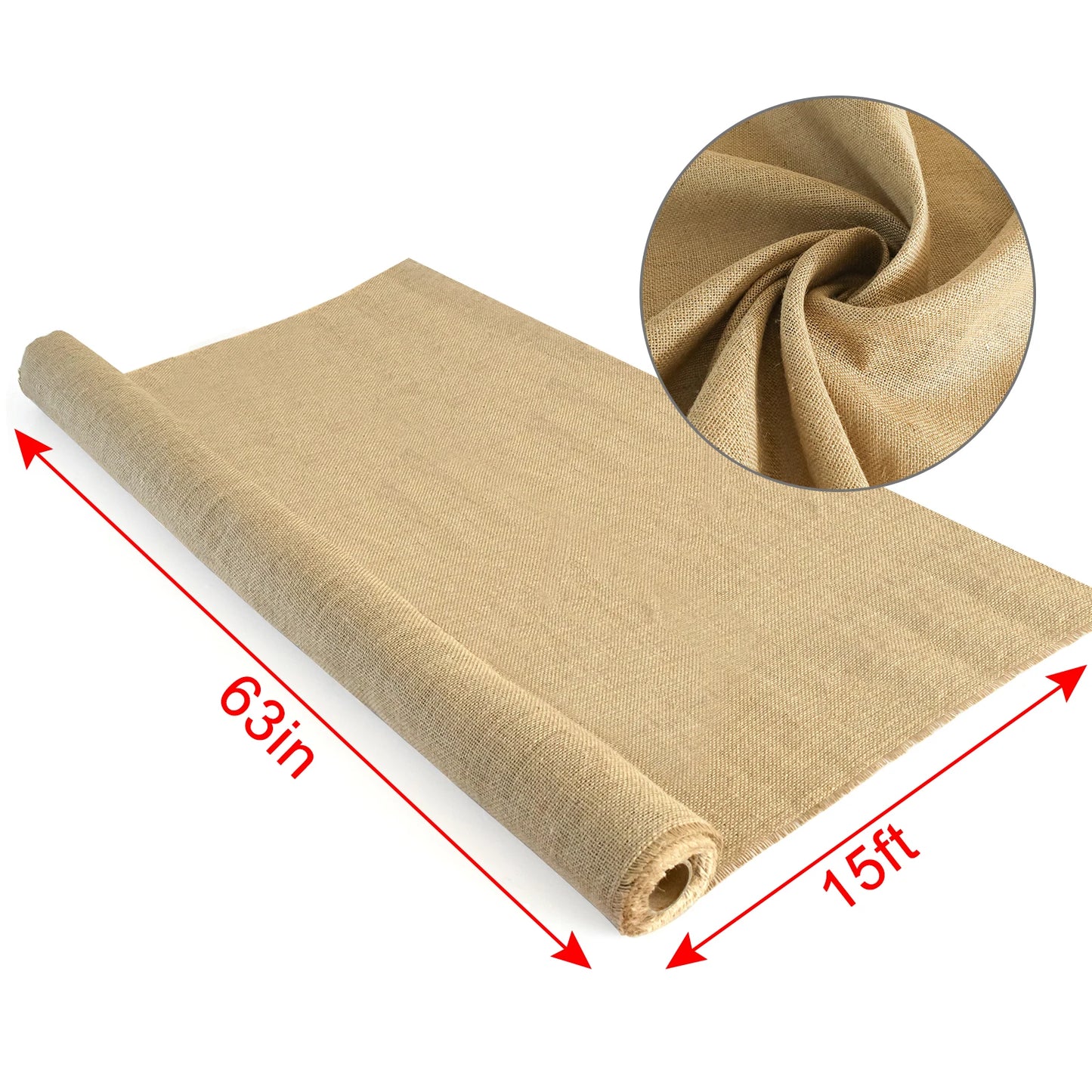 45 in. x 15 ft. Gardening Burlap Roll - Natural Burlap Fabric for Weed Barrier, Tree Wrap, Plant Cover