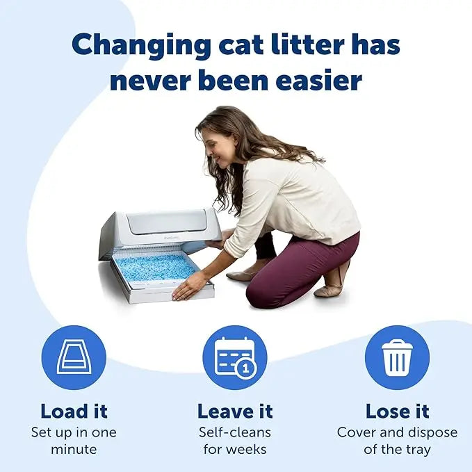 3-pack crystal cat litter trays, includes lavender-scented refills (4.3lb each)