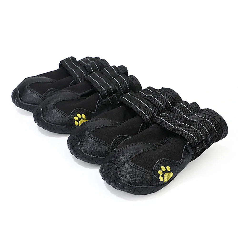Dog Boots Waterproof Dog Shoes Dog Booties with Reflective Rugged Anti-Slip Sole and Skid-Proof Outdoor Large Dog Shoes 4Pcs