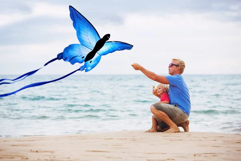 Strong Butterfly With Long Tail!Huge Beginner Kites for Kids And Adults 55-Inch Come With String And Handle