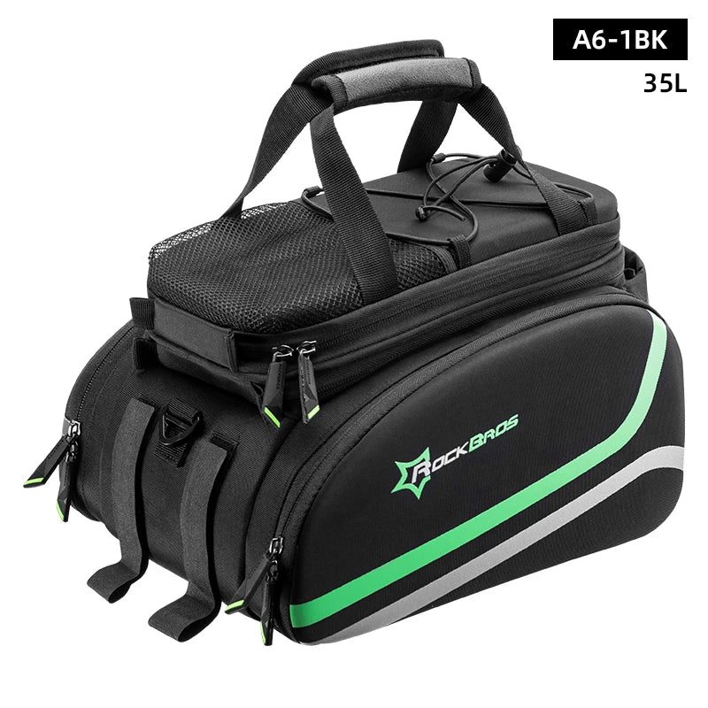 ROCKBROS 35L Waterproof Bicycle Bag MTB Bike Rack Trunk Pannier Bike Multifunctional Large Capacity Travel Bag Bike Accessories