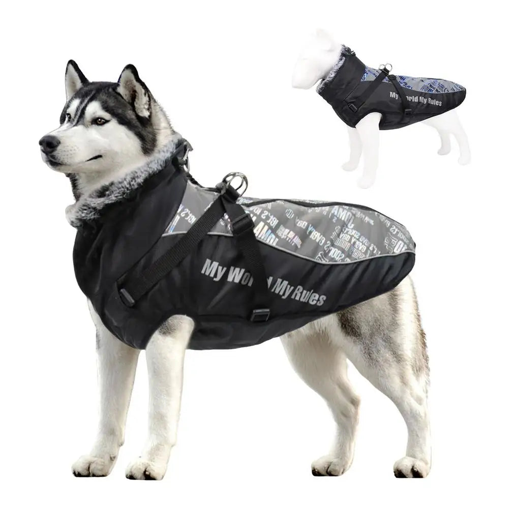 Winter Dog Clothes Thicken Warm Dog Cotton Coat Waterproof Jacket Vest For French Bulldog Puppy Small Large Pet Clothes