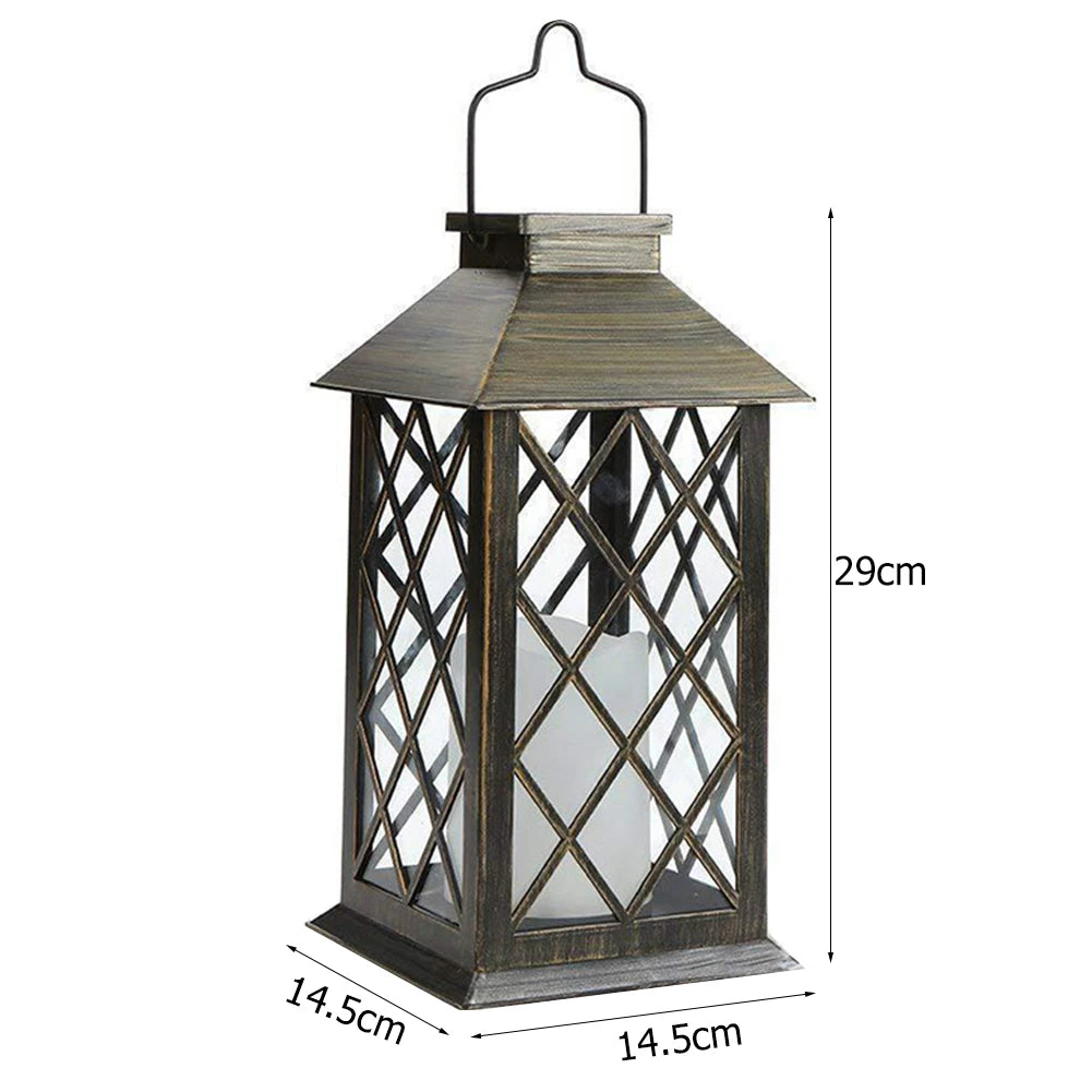 Solar Light Candle Lantern Lamp Waterproof Outdoor Garden Hanging Decorations