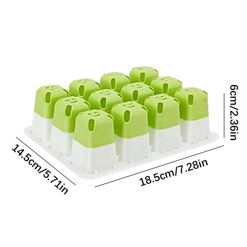 Greenhouse Seed Starter Tray Seedling Box with Adjustable Ventilator Cover Plant Germination Transplant 12-Cell TPE Nursery Pot