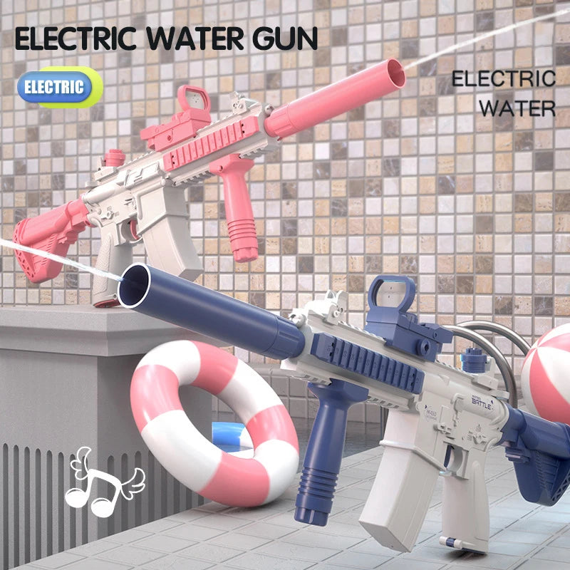 Water Pistol Electric Water Gun Launch Children Summer Fully Automatic Continuous High Pressure Guns Rechargeable Splashing Toys