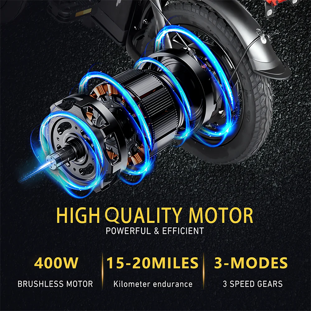 14 inch Electric Bike Folding 400W 48V 10AH 15AH Adults Ebike City Bicycle LED Turn Signal Lights 5 Shock Absorption