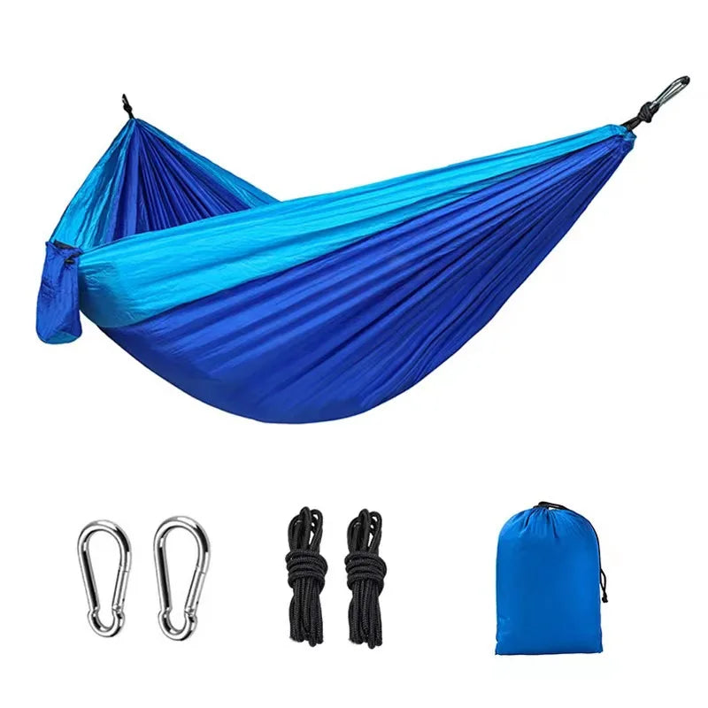 Portable Outdoor Camping Hammock 1-2 Person Go Swing Hanging Bed Ultralight Tourist Sleeping Hammock Canvas Material