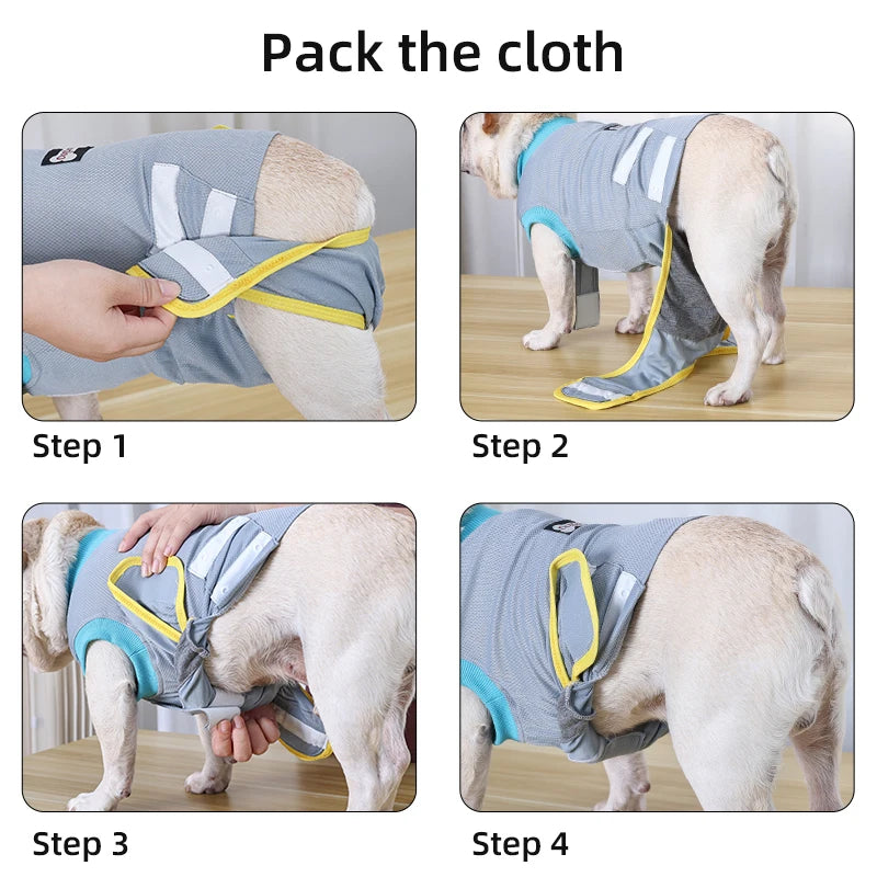 Dog Recovery Suit Cool Breathable Wound Surgical Clothes Dogs Anti-Licking Pet Onesies Vest Post Surgery Dog Sterilization Suit