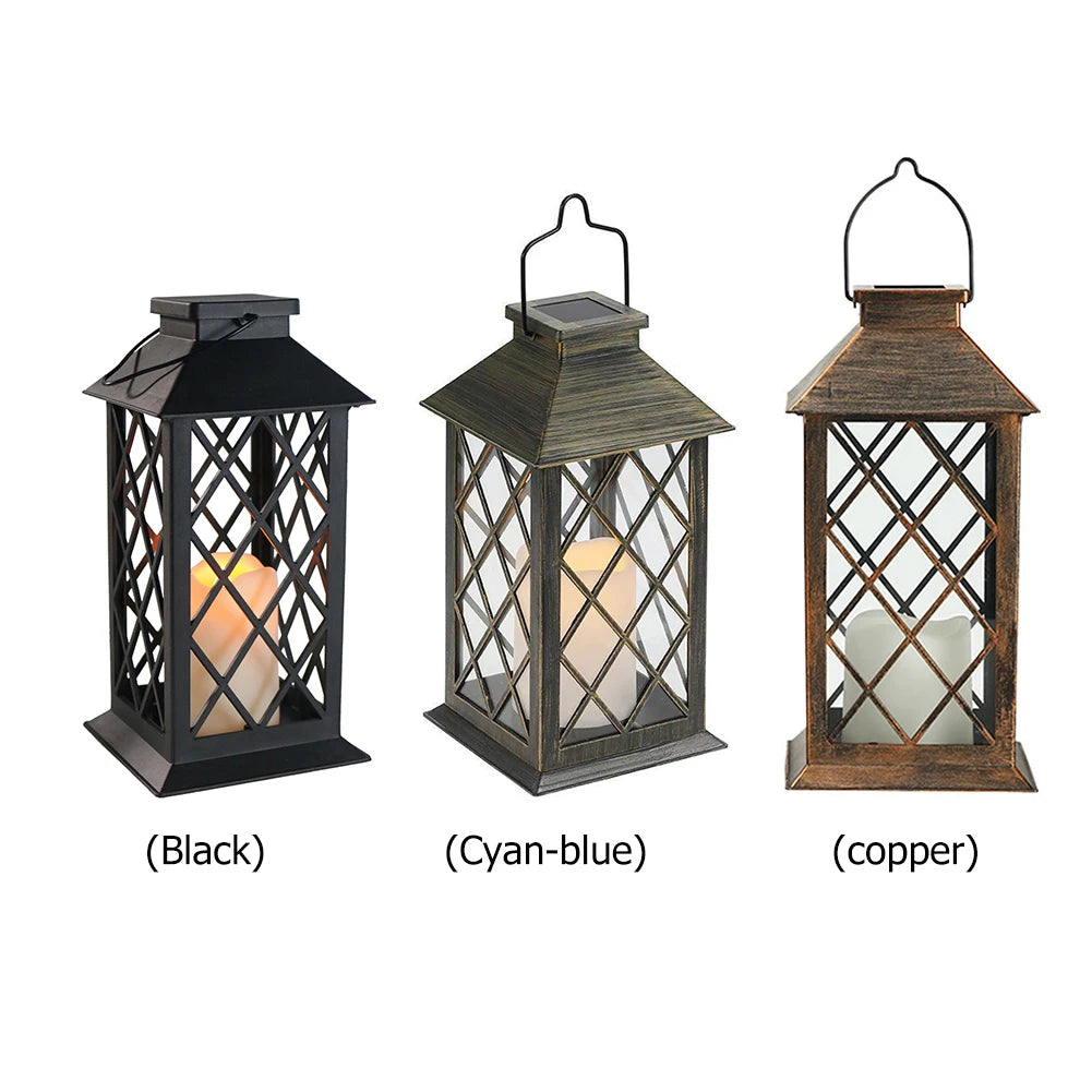 Solar Light Candle Lantern Lamp Waterproof Outdoor Garden Hanging Decorations