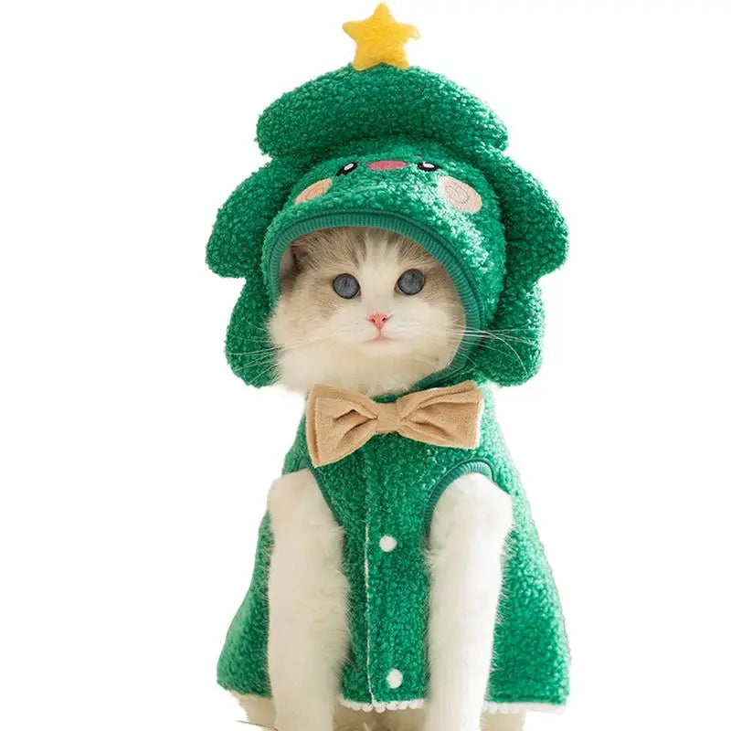 Pet Christmas Costumes Pet Party Cosplay Dress Winter Warm Pet Party Cosplay Dress Cat Dog Christmas Cape With Cute Cartoon Hat