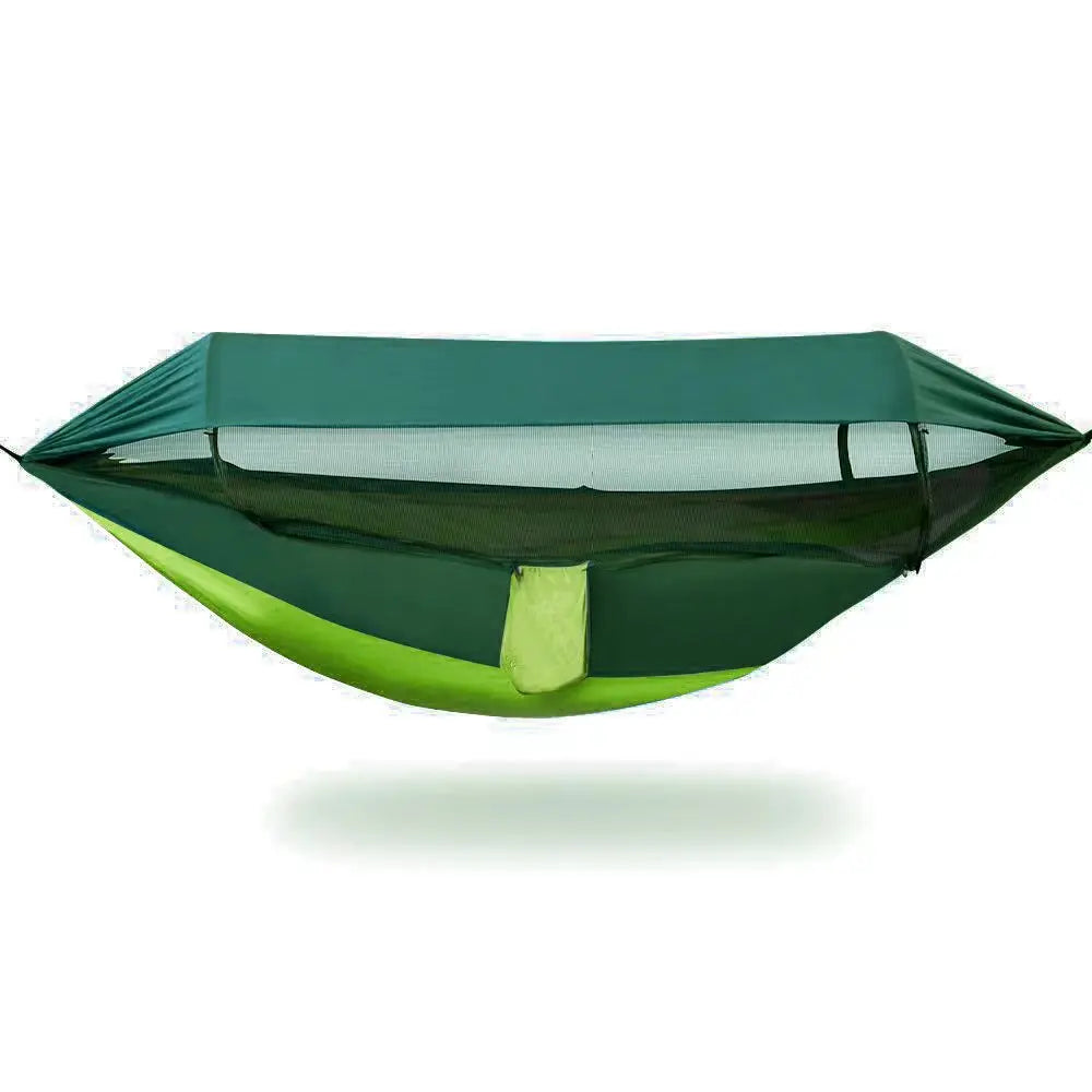 Portable Outdoor Camping Quick Open Mosquito Net Hammocks With Awning Travel Garden Sleeping Hanging Hammock Swing Nature Hike