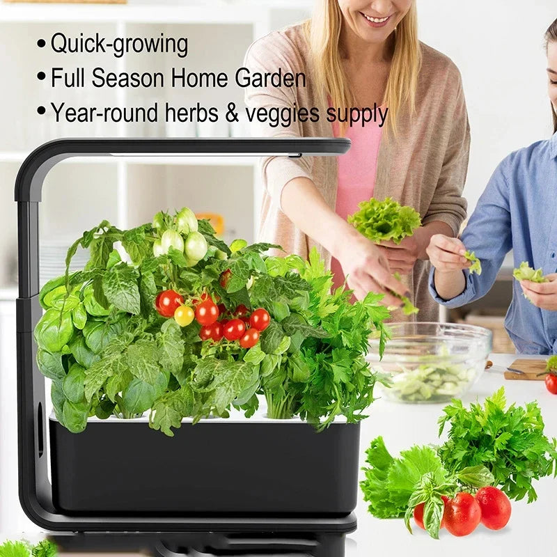 3 Pods Hydroponics Growing System, Intelligent Soilless Hydroponic Planting Machine Home Office Decoration with Plant Lamp