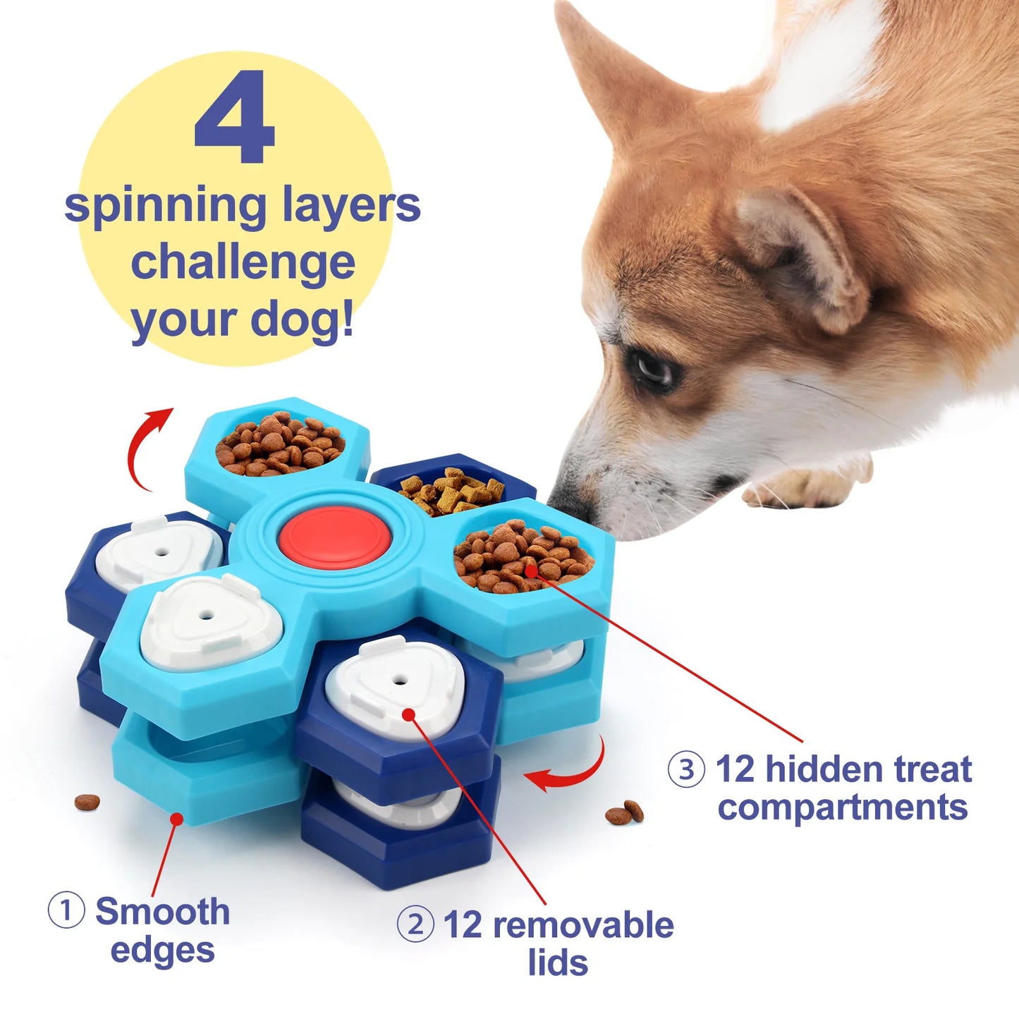 Four-layer pet dog cat feeder Educational pet toy Rotary turntable training foraging toy pet supplies