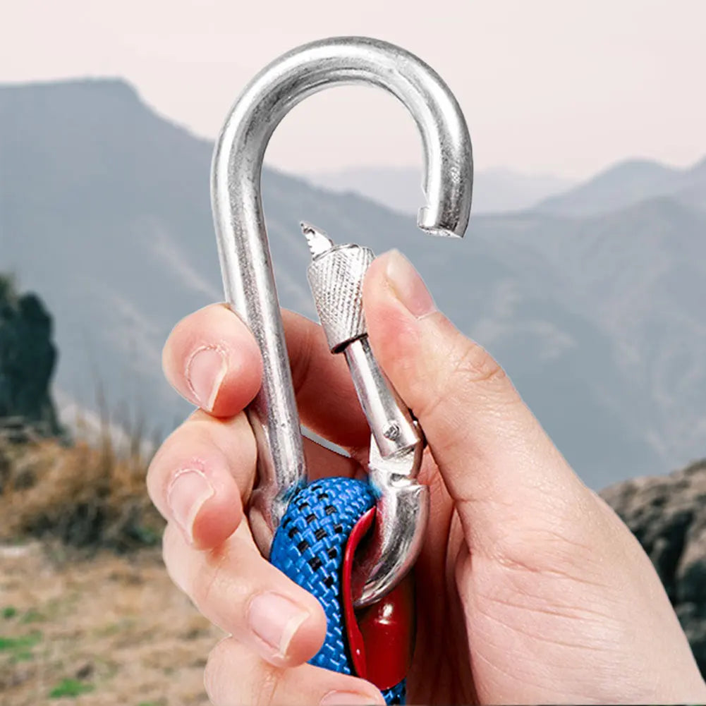 10mm Rock Climbing Rope 10M/20M/30M Safety Life Rope with 2 Hooks Mountaineering Rope Outdoor Survival Fire Escape Car Rescue