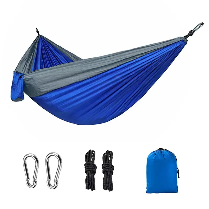 Portable Outdoor Camping Hammock 1-2 Person Go Swing Hanging Bed Ultralight Tourist Sleeping Hammock Canvas Material