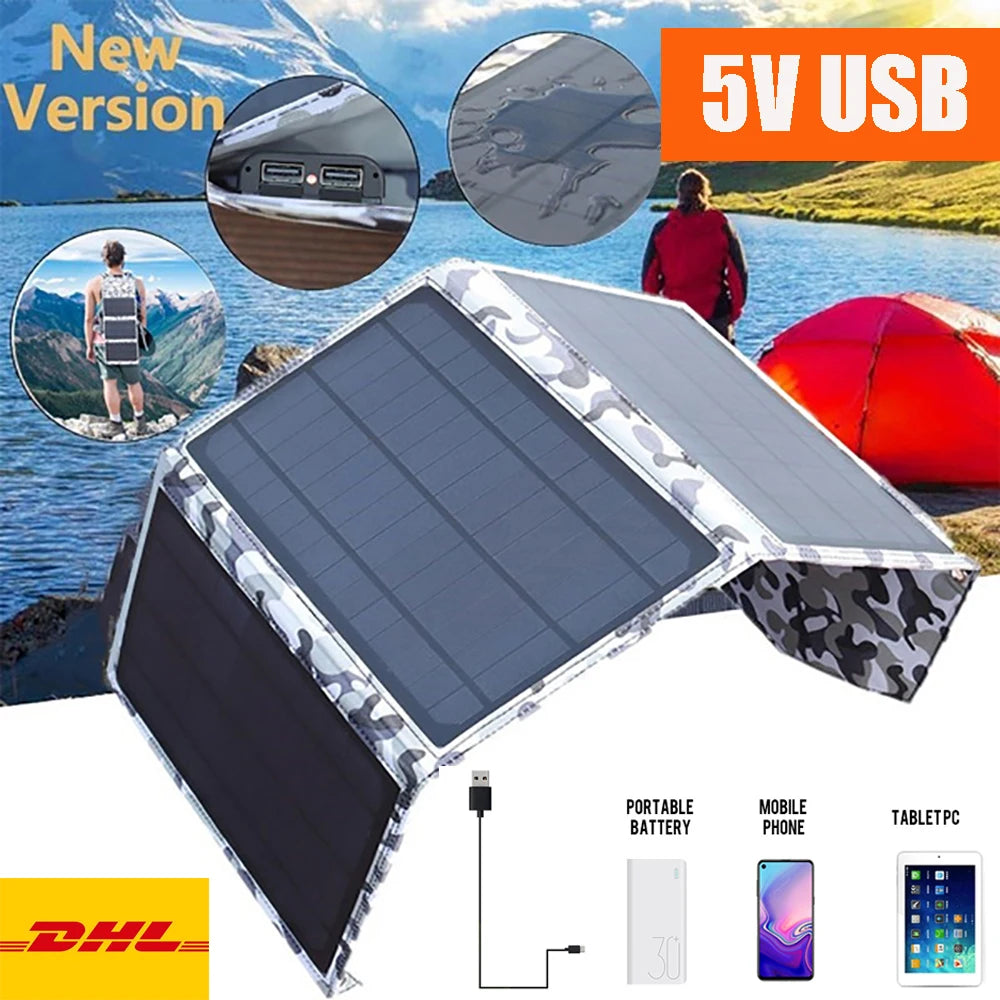 30w solar panel foldable 5v usb power portable solar mobile phone charger power bank camping hiking backpack outdoor DHL ship