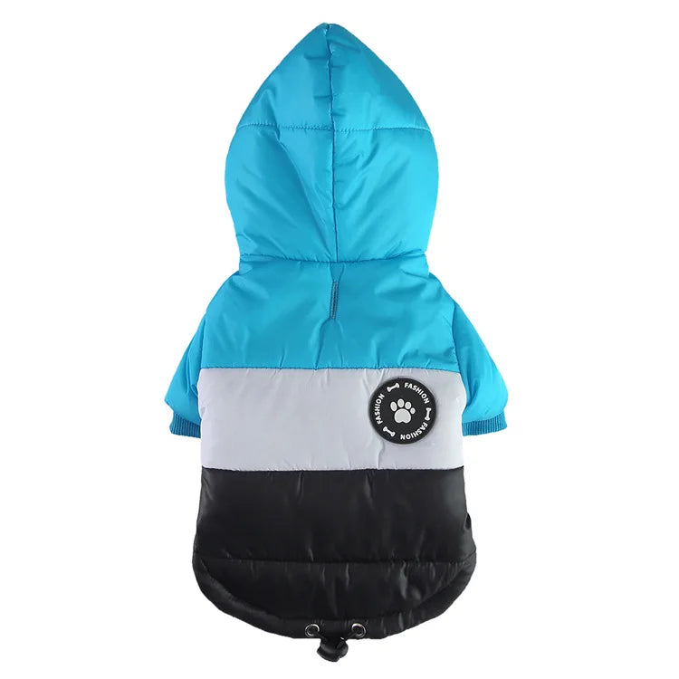 Pet Cotton Clothes 2022 New Winter Dog Clothes Patchwork Zipper Jacket Warm Thickened Polyester Fabric Pet Towing Clothes DZ259