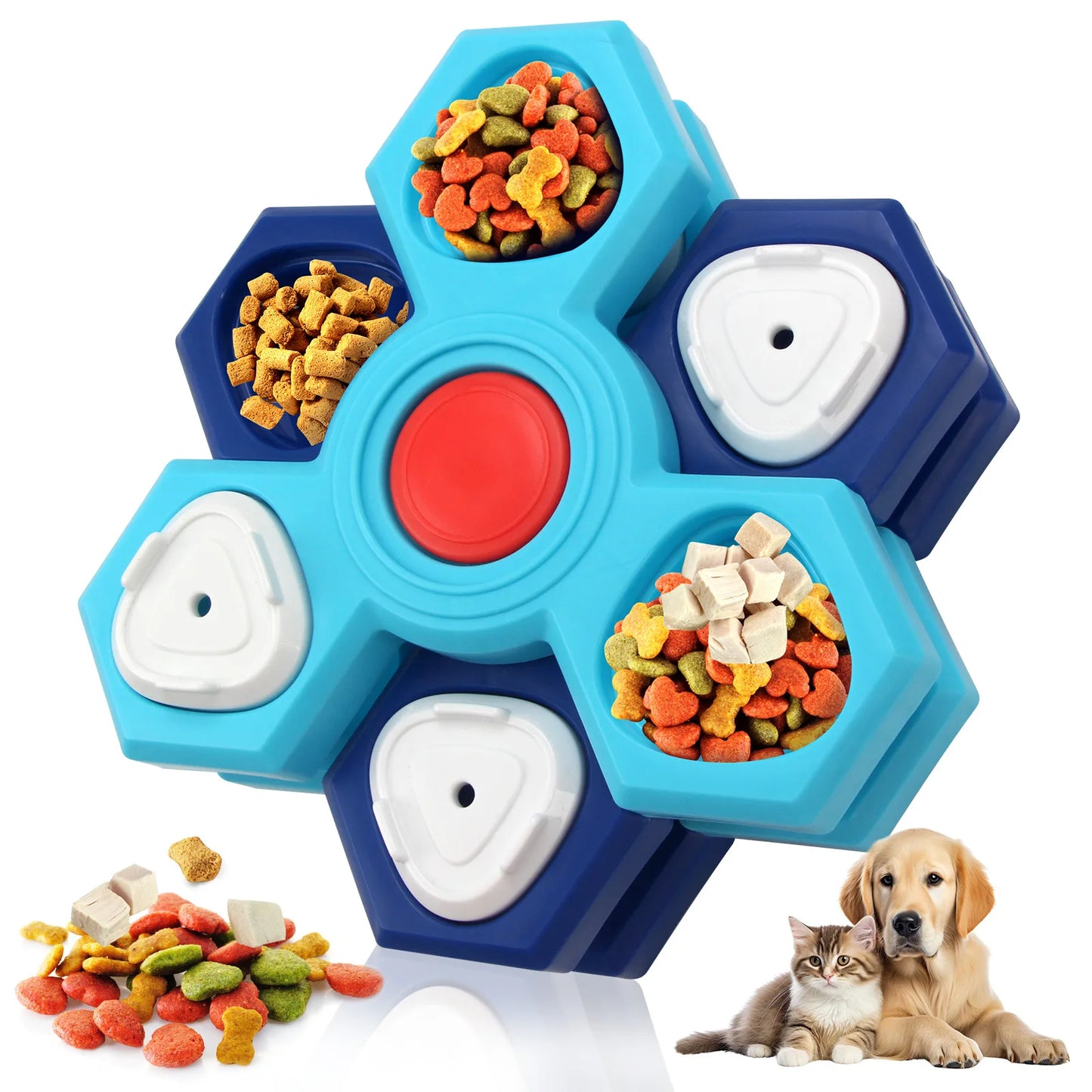 Four-layer pet dog cat feeder Educational pet toy Rotary turntable training foraging toy pet supplies