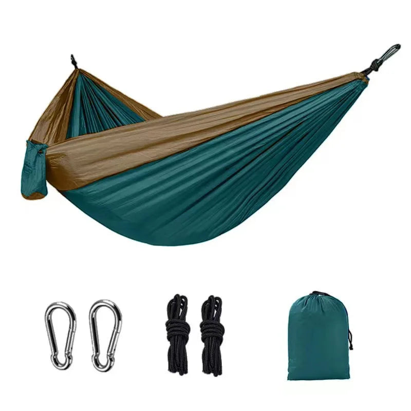 Portable Outdoor Camping Hammock 1-2 Person Go Swing Hanging Bed Ultralight Tourist Sleeping Hammock Canvas Material