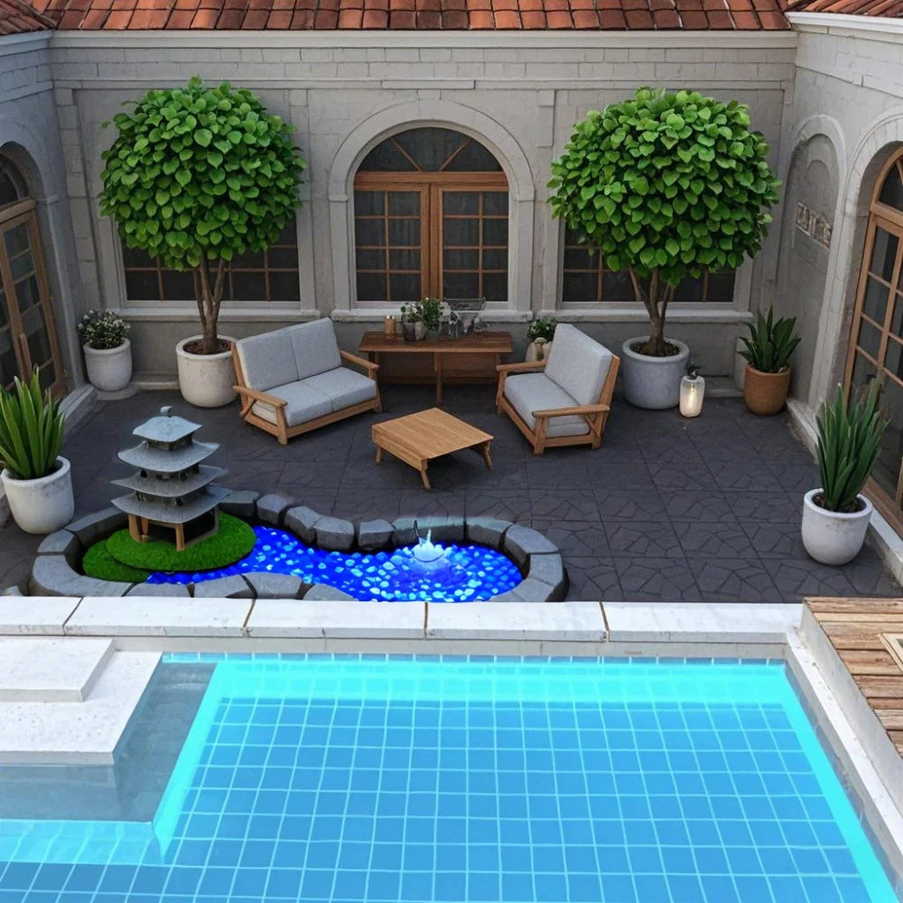 Stone Style 12" Patio Deck Tiles, DIY Module Interlocking Decking Tiles Floor Tile Outdoor and Indoor,Easy and Quick