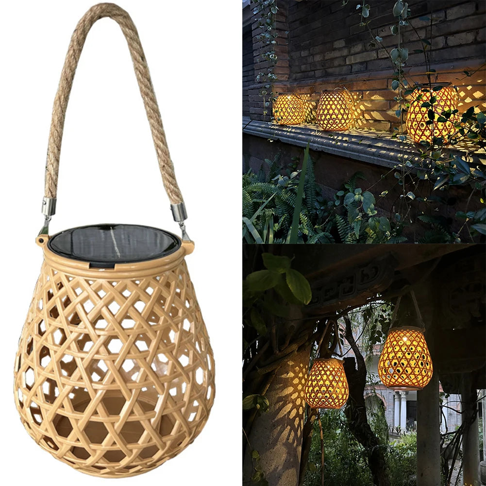 Solar Lantern Outdoor Hanging Lantern Lights with Handle Solar Hanging Lights Outside Decorations Warm White Xmas Garden Lights