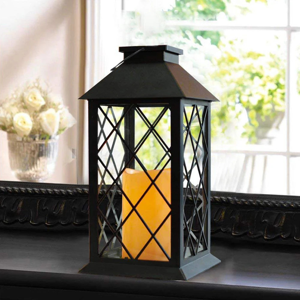 Solar Light Candle Lantern Lamp Waterproof Outdoor Garden Hanging Decorations