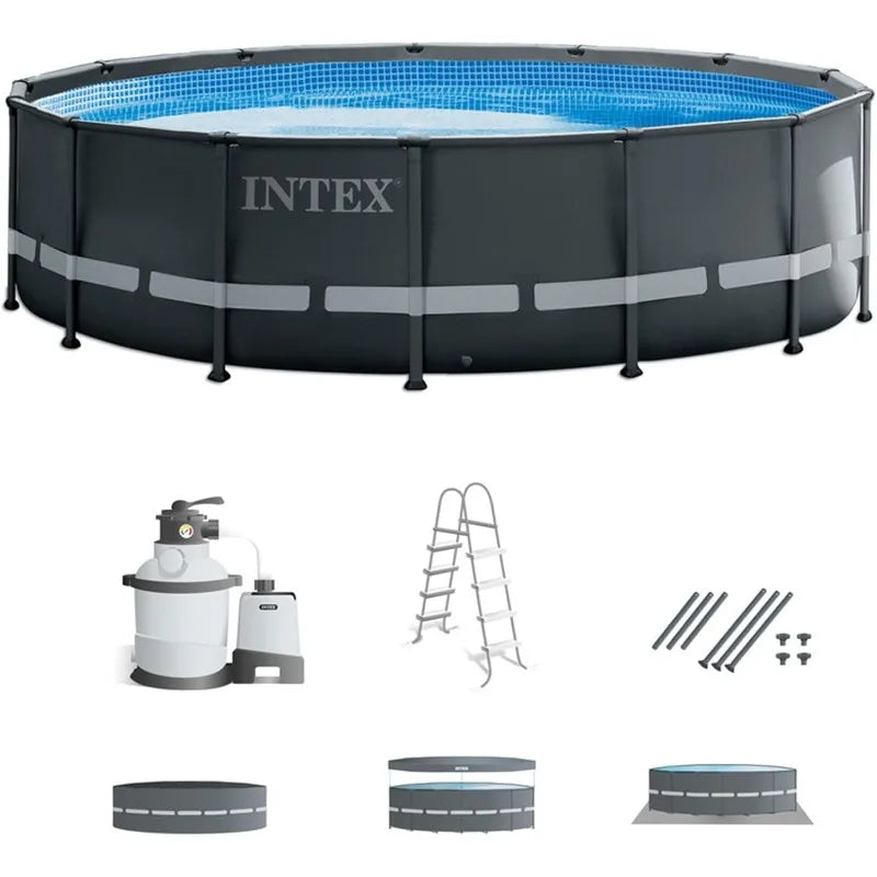 INTEX Above-Ground Swimming Pool Set, Ultra XTR 14ft x 42in with Sand Filter Pump & Ladder