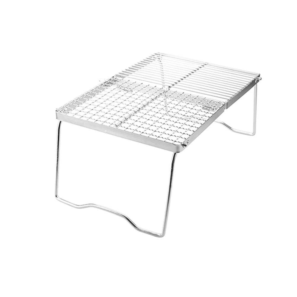 Stainless Steel Camping Pot Holder Portable Gas Stove Bracket Folding Camping Stove Stand with Storage Bag for Outdoor Travel