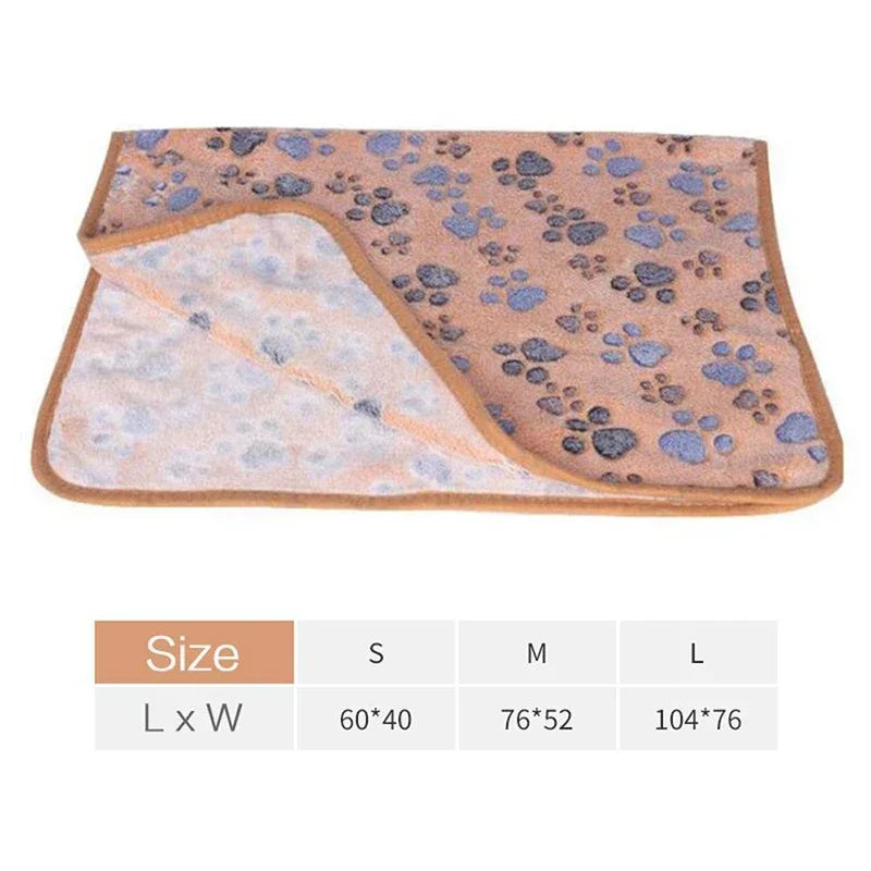 S-L Thin Pet Blanket Winter Dog Bed Mat Foot Print Warm Sleeping Hamster Rabbit Beds Coral Fleece Dog Blanket Bed Warm Cat Beds