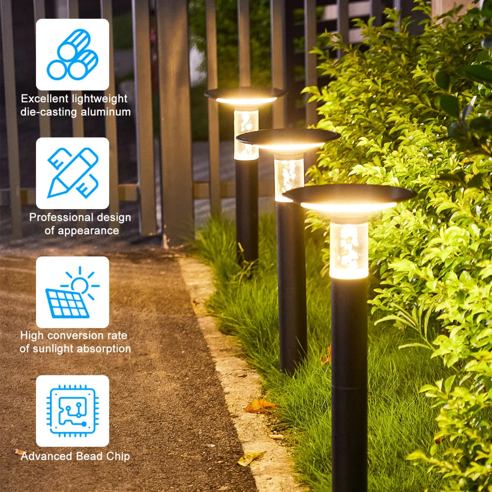 Solar Panel LED Lawn Lights Outdoor Garden Decoration Solar Spotlights Street Lamp Waterproof Fixture