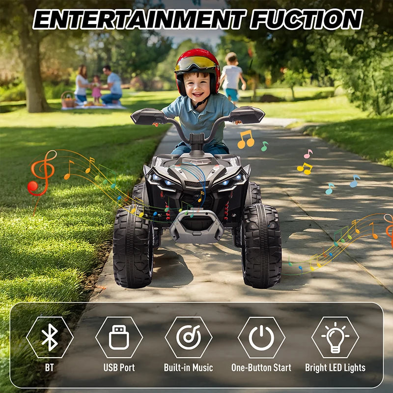 24V Kids Electric Vehicle 4-Wheeler Kids Ride On Toy Car XXXL Size ATV Electric Car for Toddler Children Gift,Spring Supspension
