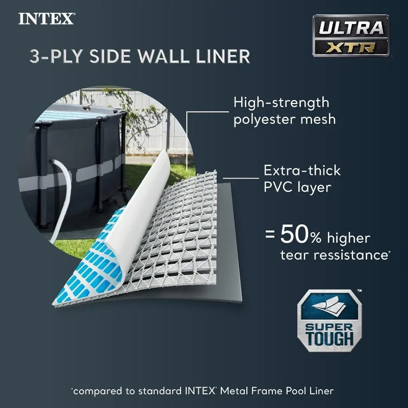 INTEX Above-Ground Swimming Pool Set, Ultra XTR 14ft x 42in with Sand Filter Pump & Ladder