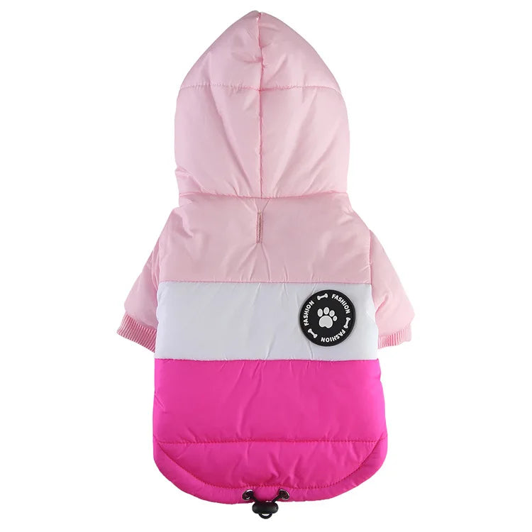 Pet Cotton Clothes 2022 New Winter Dog Clothes Patchwork Zipper Jacket Warm Thickened Polyester Fabric Pet Towing Clothes DZ259