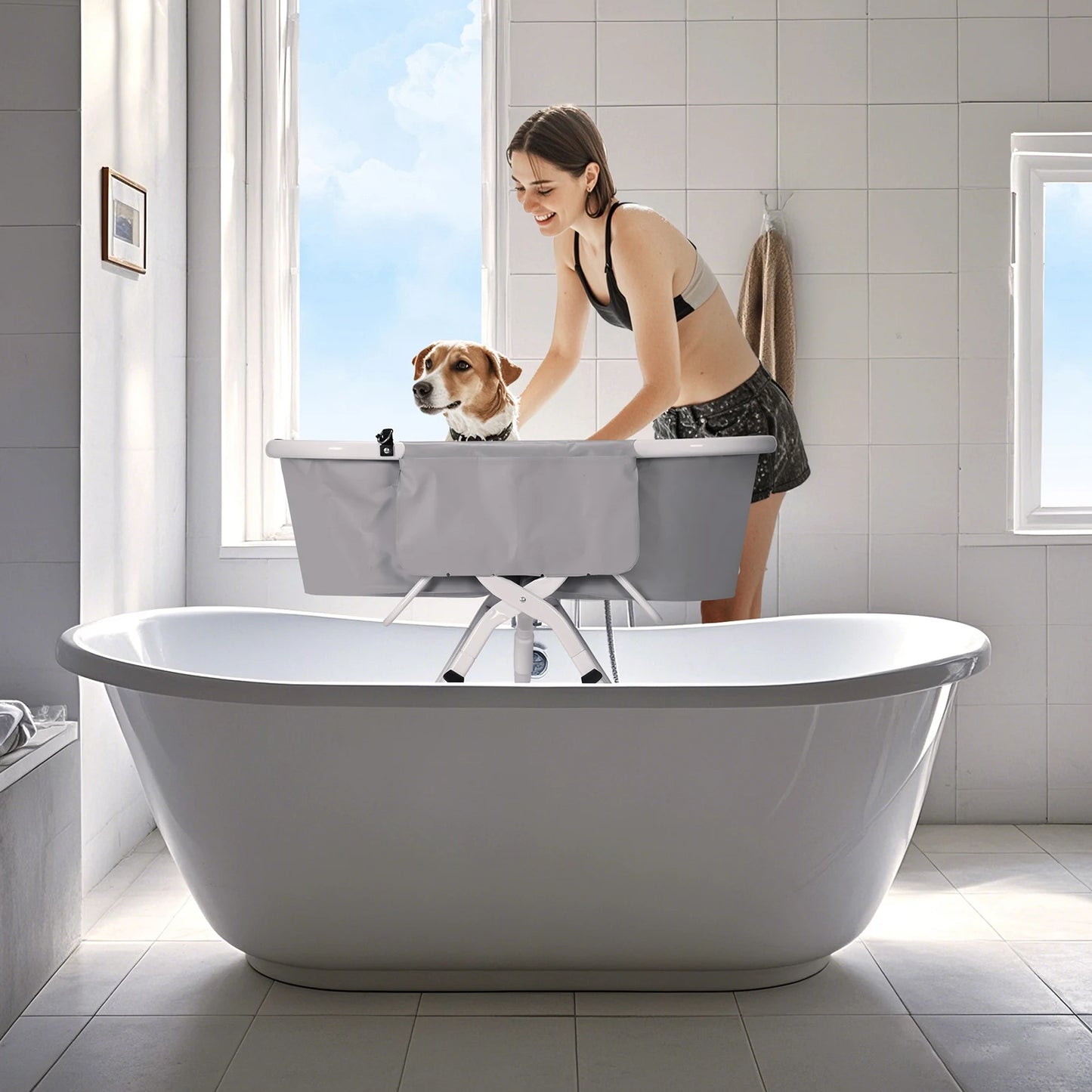 New Portable Pet Bathtub Foldable Elevated Small Medium Dog Bath Tubs for Bathing Shower Grooming Dog Washing Pool for Mascotas