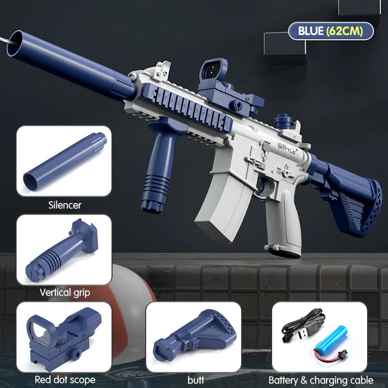 Water Pistol Electric Water Gun Launch Children Summer Fully Automatic Continuous High Pressure Guns Rechargeable Splashing Toys