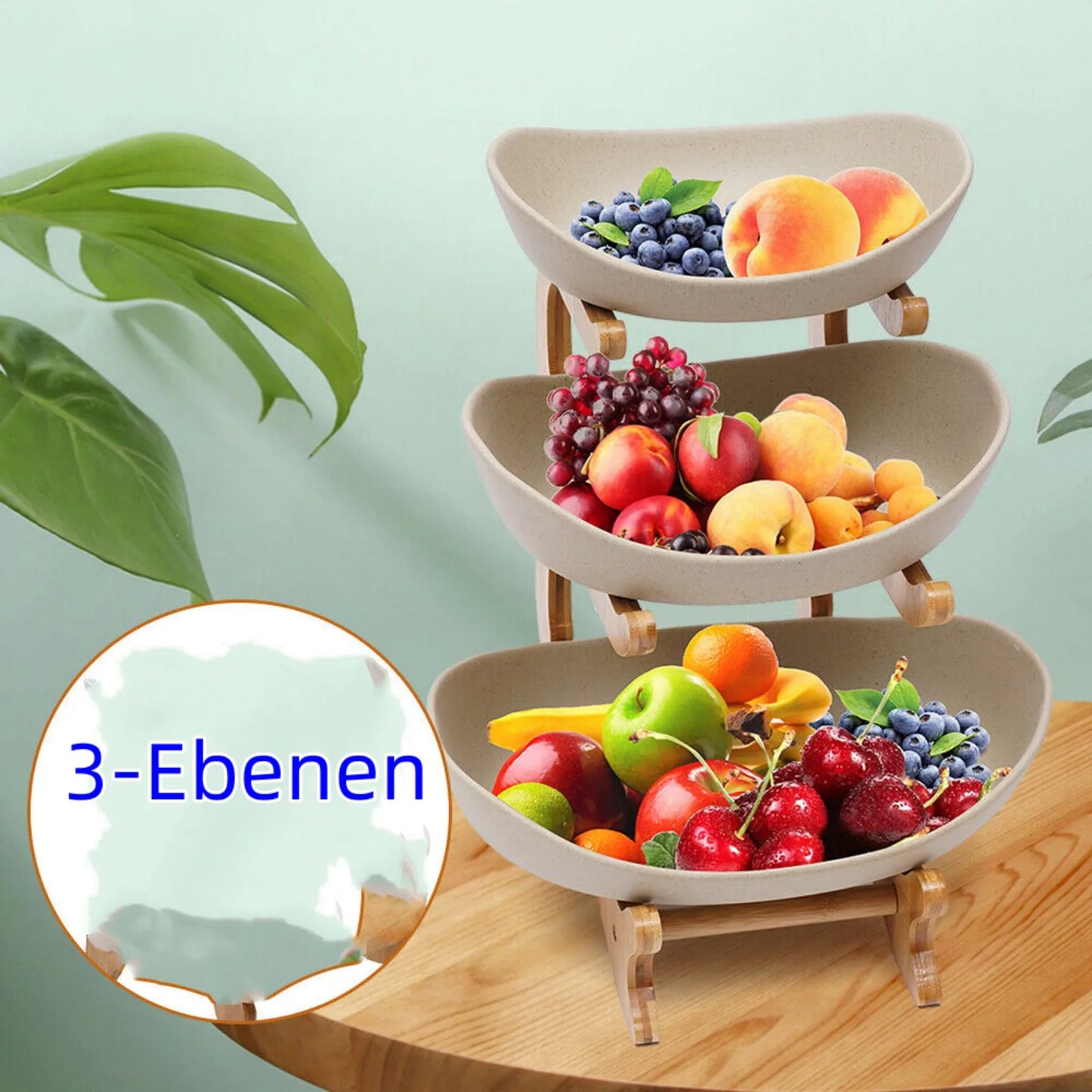 Three Layer Ceramic Fruit Plate Modern Style Bowls Fruit Vegetable Basket Holder For Home Living Room