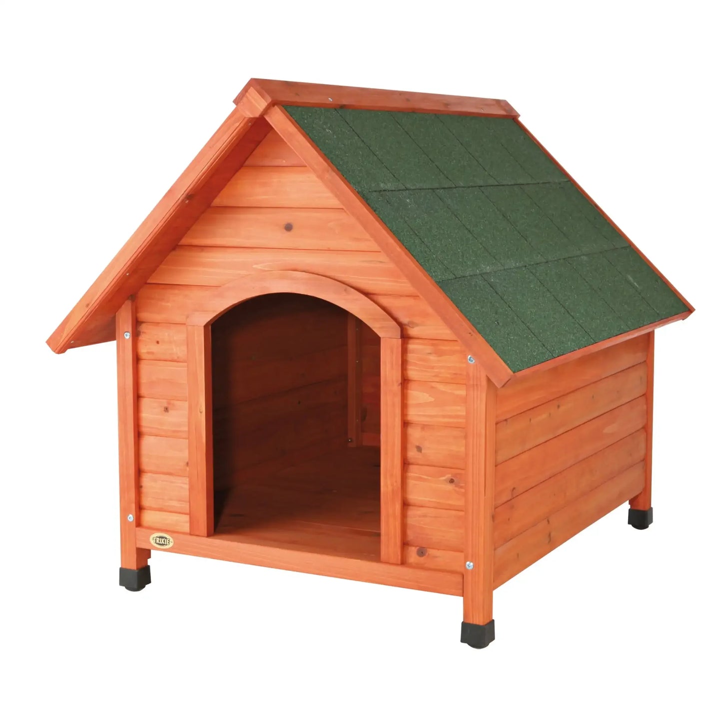 Cottage Weatherproof Outdoor Wooden Dog House Raised Floor for Small Dogs, Brown