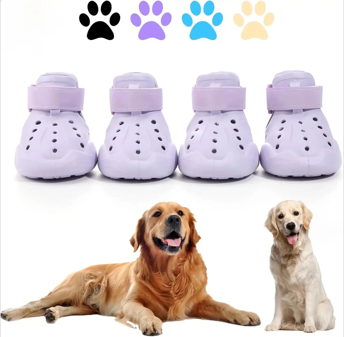 Reflective Strip Design Dog Shoes Animal Sandals for Hot Pavement Outdoor Dog Boot Non-Slip Waterproof Dog Booties EVA Pet Shoes