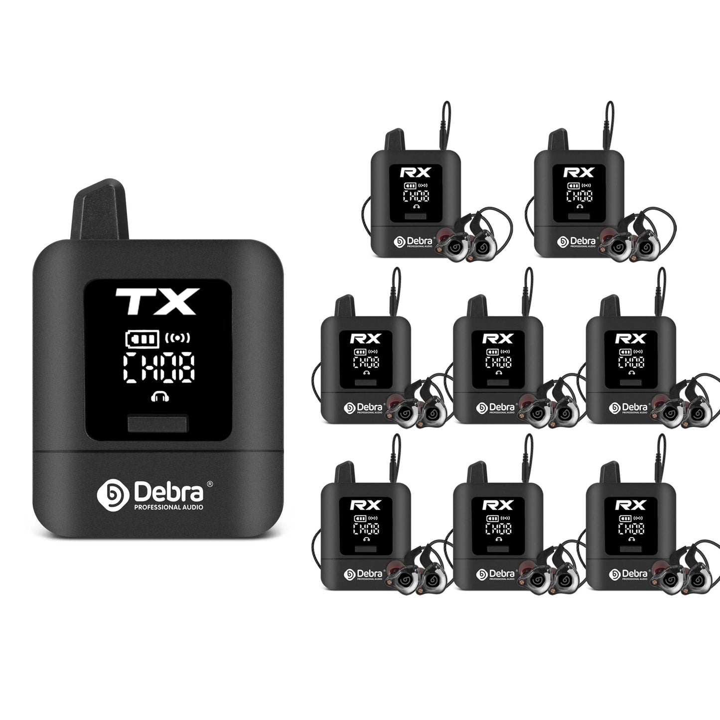 Debra New ST-MINI Stereo Wireless In-Ear Monitor System, 2.4G Digital Signal Transmission, for Live Broadcast, Stage Performance