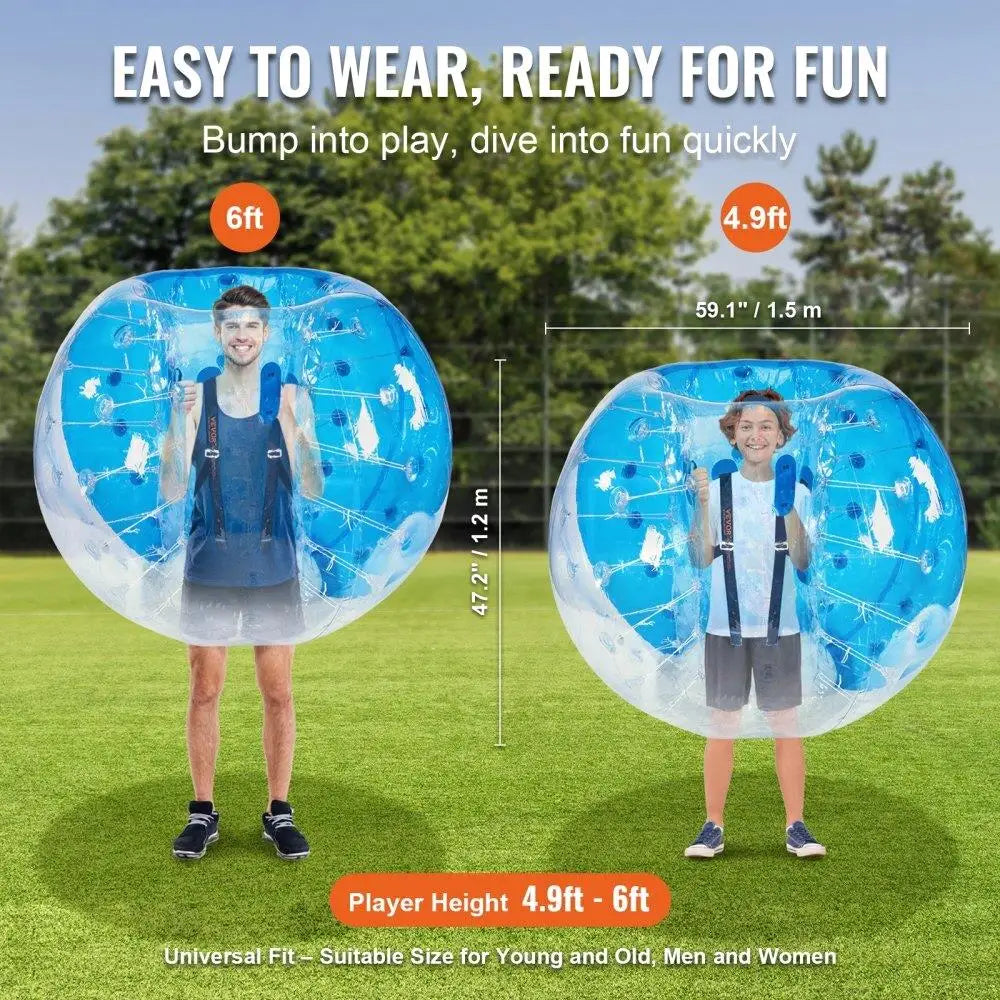 Inflatable Bumper Ball 5FT Large Sumo Zorb for teen Adult for outdoor Team Gaming Park Yard Fun 0.8mm Thick