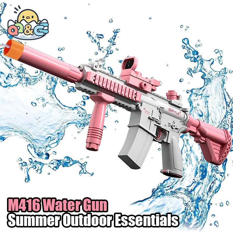 Water Pistol Electric Water Gun Launch Children Summer Fully Automatic Continuous High Pressure Guns Rechargeable Splashing Toys