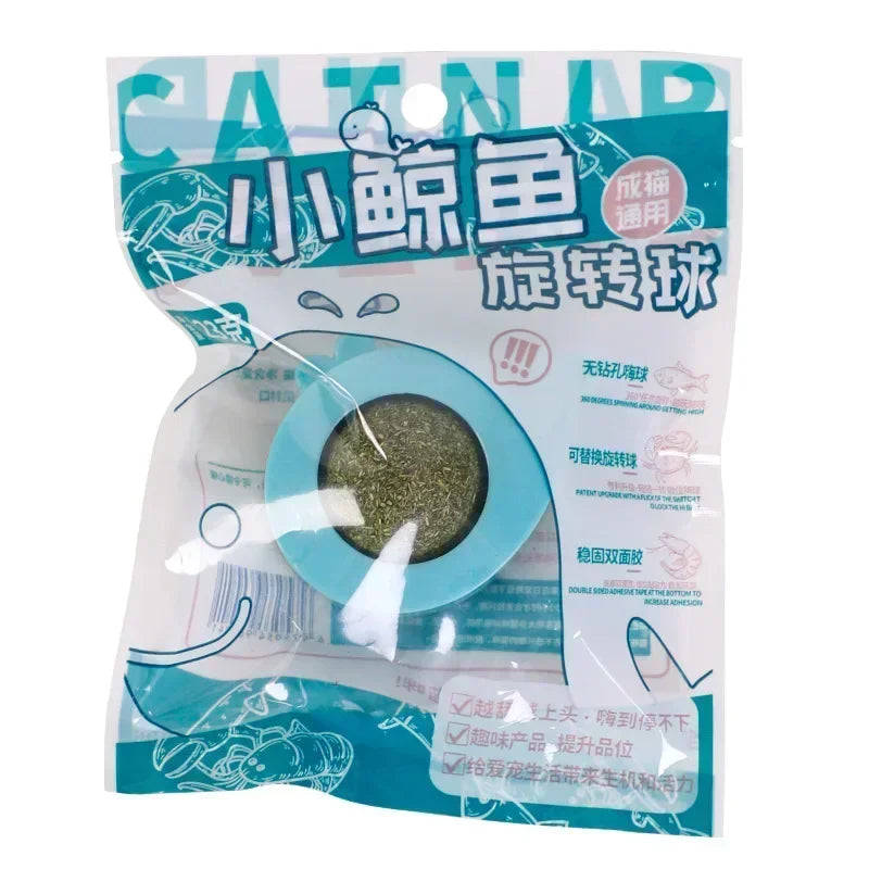 Licking Treats Supplies Ball Catnip Ball Pet Wall Spherical Cat Ball Kitten Wall Cleaning Rotatable Catnip Licking Toy Teeth