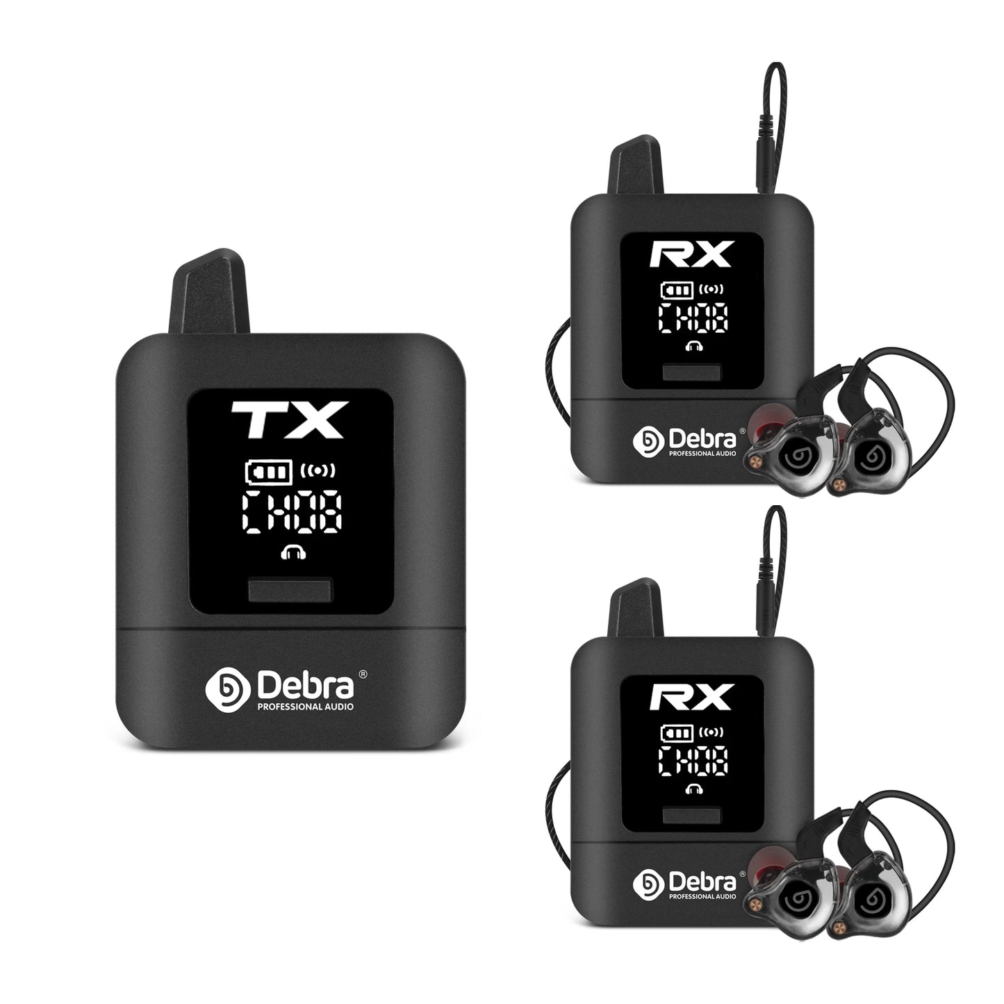Debra New ST-MINI Stereo Wireless In-Ear Monitor System, 2.4G Digital Signal Transmission, for Live Broadcast, Stage Performance