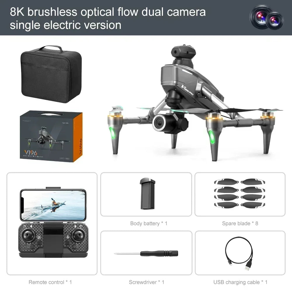 2024 V196 Original GPS Dron 5G Professional 8K HD Aerial Photography Dual-Camera Omnidirectional Obstacle Avoidance Drone Gift