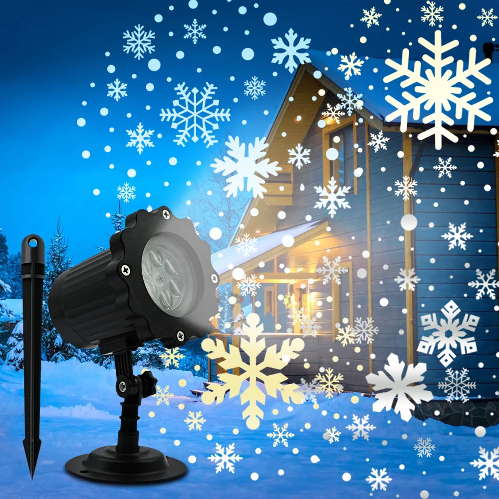 Christmas decoration Light Dynamic White Snowflake Snowy Outdoor Waterproof christmas sale Christmas Projection Light
