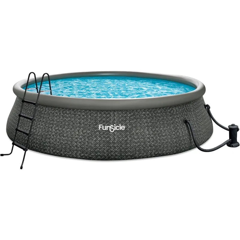 Funsicle Quickset 18 by 48 Inches Round Inflatable Ring Top Outdoor Above Ground Swimming Pool Set with Filter Pump