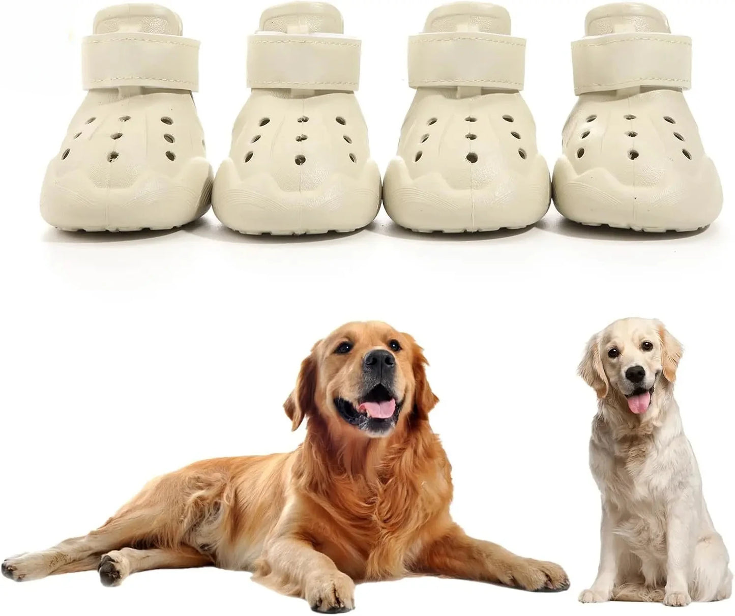 Reflective Strip Design Dog Shoes Animal Sandals for Hot Pavement Outdoor Dog Boot Non-Slip Waterproof Dog Booties EVA Pet Shoes