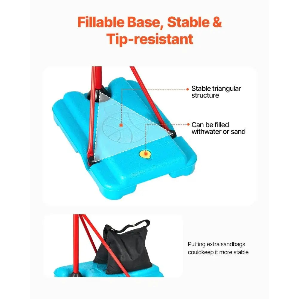 Adjustable Kids Basketball Hoop Portable Outdoor Court for Easy Assembly and Durable Play